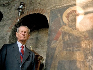 Regele Mihai la Mănăstirea Galata, Iași, 2009. Foto: Carmen Parii